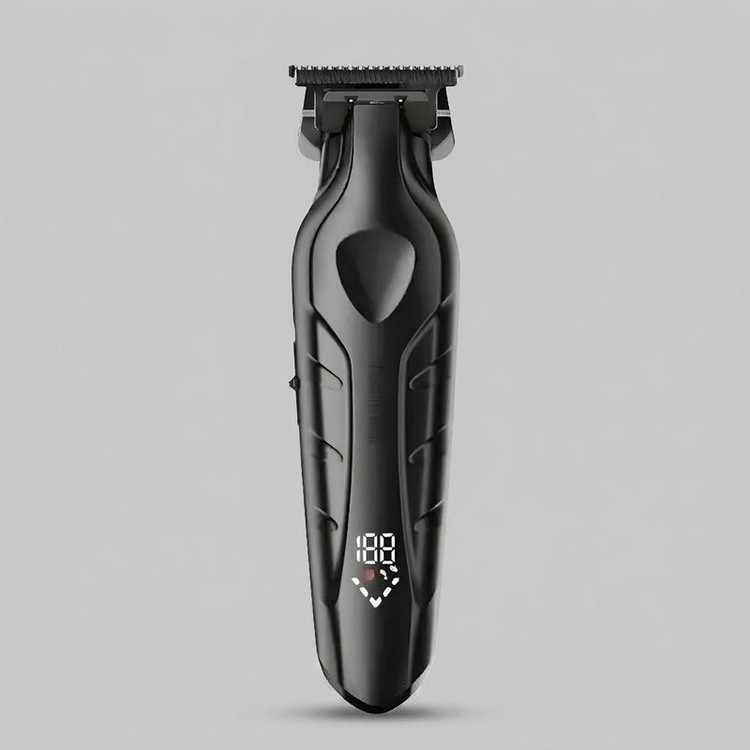 ماشین اصلاح موی سر و صورت کیمی مدل KM-2269 با تیغه کربن استیل، موتور 7000 دور در دقیقه، باتری 2000 میلیآمپر ساعت، نمایشگر شارژ و طراحی ارگونومیک