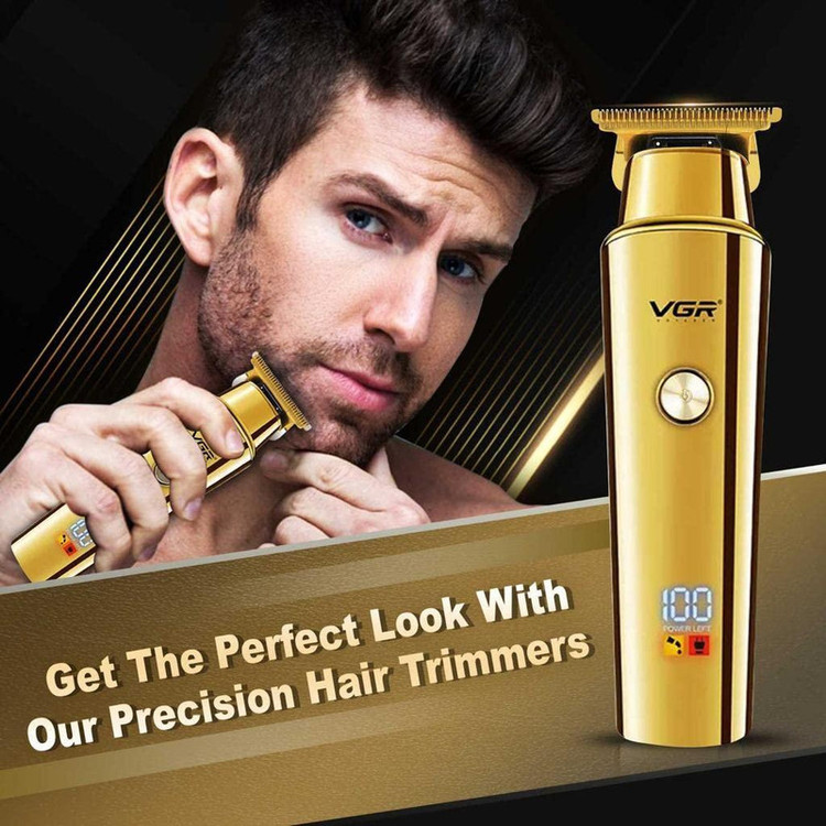 ماشین اصلاح موی سر و صورت وی جی آر مدل V-947 با تیغه استیل ضد زنگ، باتری لیتیوم یونی 2000 میلیآمپر، 500 دقیقه استفاده پس از شارژ، طراحی ارگونومیک و قابلیت اصلاح حجم زن