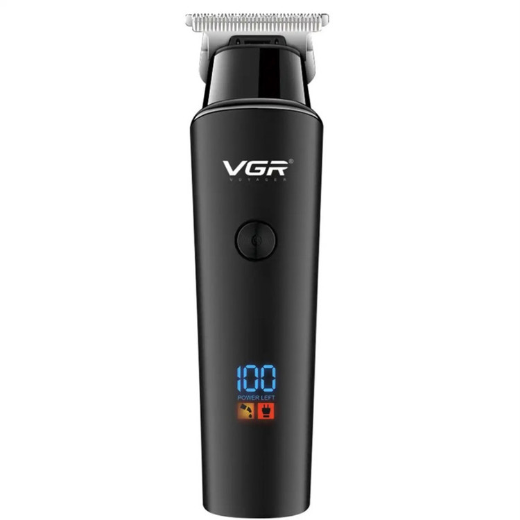 ماشین اصلاح صورت و سر وی جی آر V-937 با تیغه استیل ضد زنگ، باتری 2000 میلیآمپر قابل شارژ، قابلیت اصلاح صفر و خط زن، نمایشگر میزان شارژ و طراحی ارگونومیک