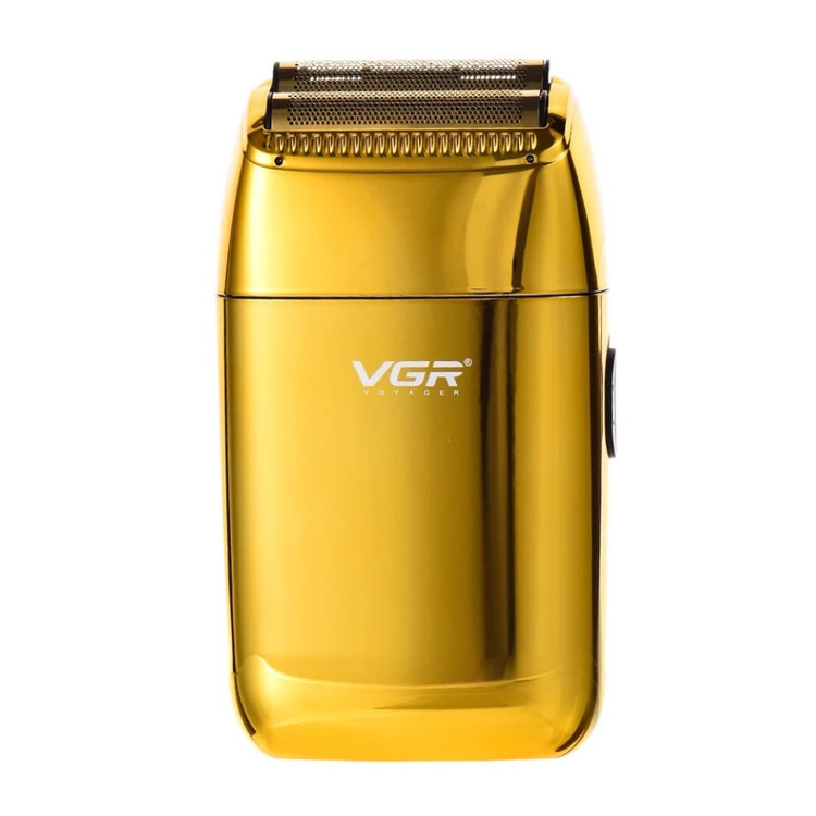 ماشین اصلاح موی صورت وی جی آر مدل V-399 با تیغه استیل پیشرفته، تکنولوژی شیو فویلی، باتری لیتیوم یونی 700mAh، استفاده خشک و مرطوب، شارژ سریع 180 دقیقه، عمر باتری 200 دقیقه، مقاوم در برابر آب و سبک