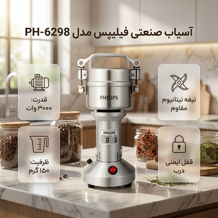 آسیاب صنعتی 3000 وات 150 گرم فیلیپس مدل PH-6298