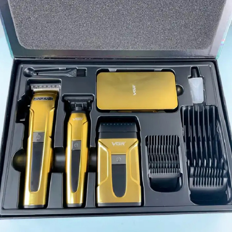 پک ماشین اصلاح موی سر و صورت وی جی ار مدل v-694 مجموعه 3 عددی