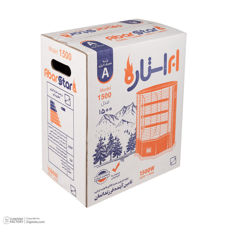 بخاری برقی ابر استاره مدل 1500 فن دار