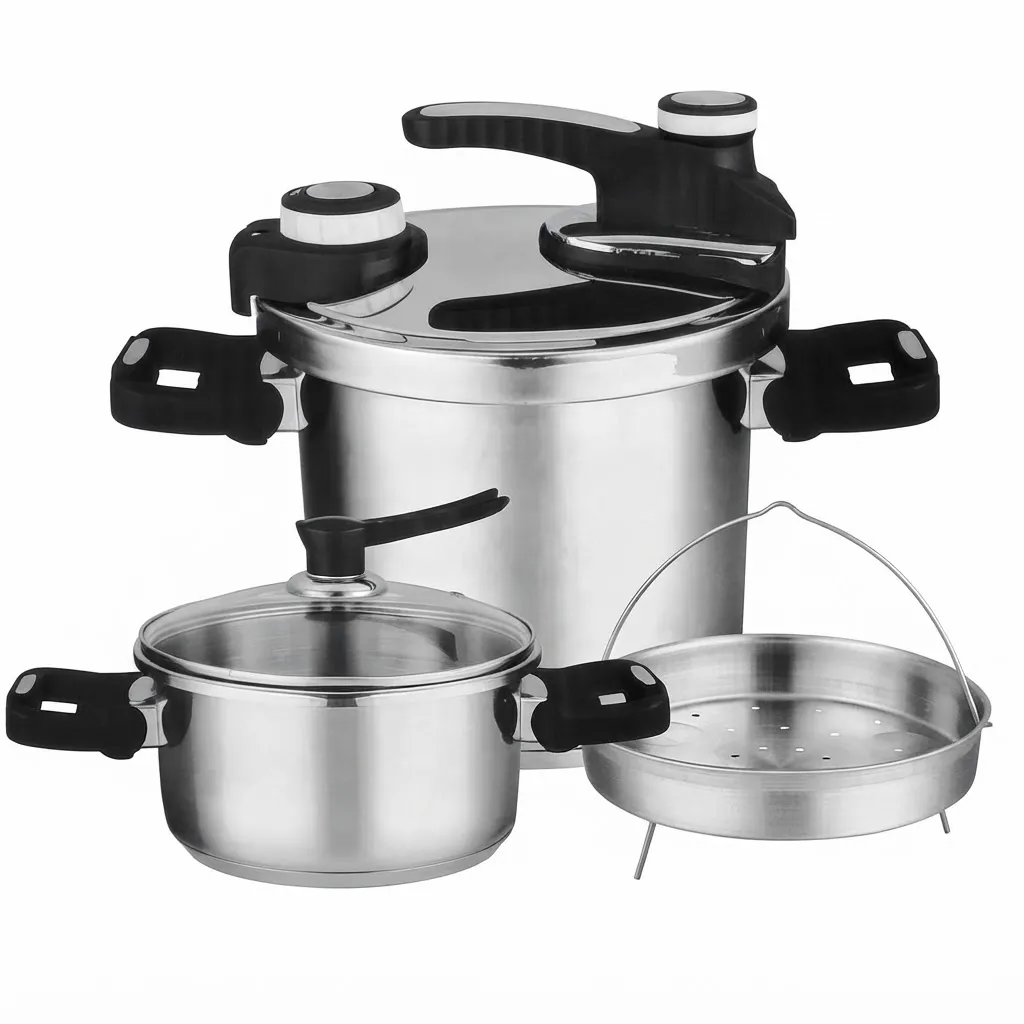 زودپز دوقلو رومانتیک هوم مدل 5+7L گنجایش 7 و 5 لیتر